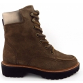 Paul Green Damen Velour Earth Metallic Stiefelette In Braun