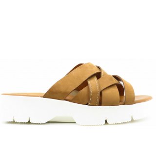 Paul Green Damen Nubuk Sisal Pantolette In Mittelbraun Paul Green Damen Nubuk Sisal Pantolette In Mittelbraun