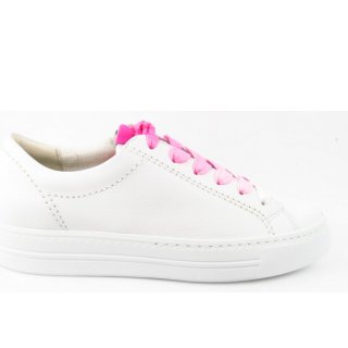 Paul Green Damen Calf White Flamingo Sneaker Low In Weiß Flamingo