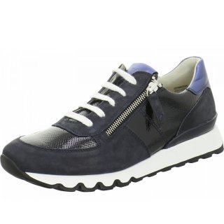 Paul Green Damen Nubuk/Lack Schwarz Soft Sneaker In Schwarz