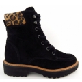 Paul Green Damen S.Suede/Leopard Stiefelette In 02 Schwarz
