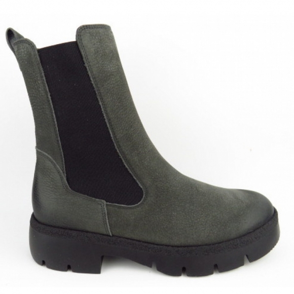 Paul Green Damen Grained Nubuk Iron Chelsea Boot In Grau Paul Green Damen Grained Nubuk Iron Chelsea Boot In Grau