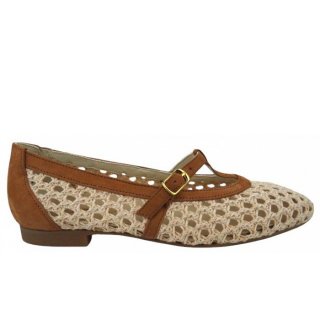 Paul Green Damen Diva Nubuk Natur Sisal Ballerina In Beige Paul Green Damen Diva Nubuk Natur Sisal Ballerina In Beige