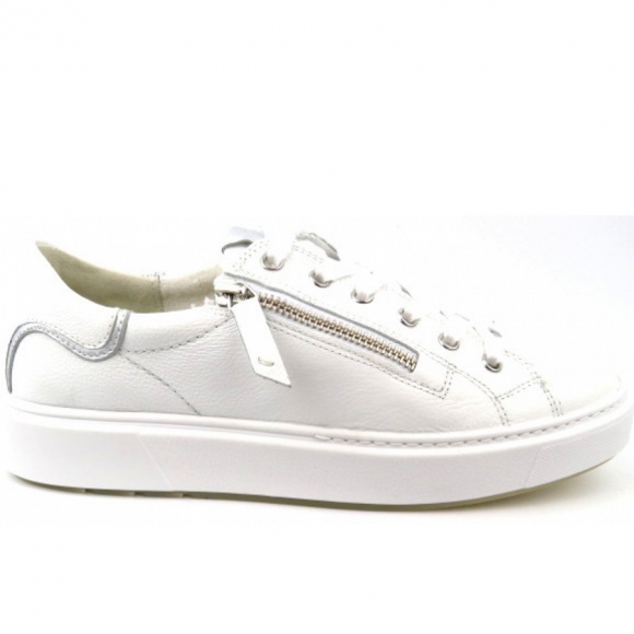 Paul Green Damen Calf Nappa Sneaker In 1 Weiss/Silb Paul Green Damen Calf Nappa Sneaker In 1 Weiss/Silb