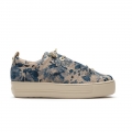 Paul Green Damen-Sneaker Desi blauer Canvas mit Blumenmuster Paul Green Damen-Sneaker Desi blauer Canvas mit Blumenmuster