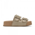 Paul Green Damen-Sandalen Delaney Canvas mit genarbtem Leder