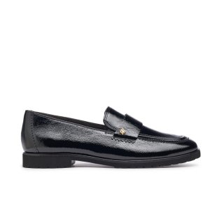 Paul Green Damen-Sneaker Wheaton aus schwarzem Lackleder mit Knittereffekt Paul Green Damen-Sneaker Wheaton aus schwarzem Lackleder mit Knittereffekt