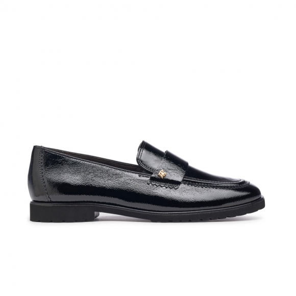 Paul Green Damen-Sneaker Wheaton aus schwarzem Lackleder mit Knittereffekt Paul Green Damen-Sneaker Wheaton aus schwarzem Lackleder mit Knittereffekt