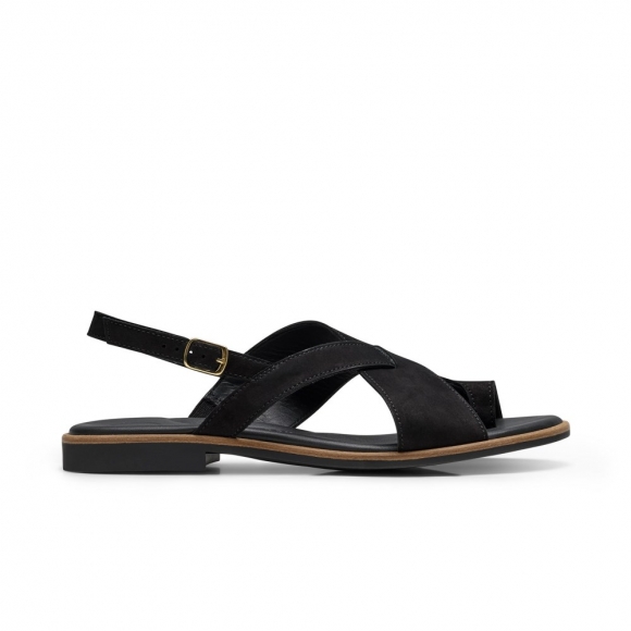 Paul Green Damen-Sandalen Denny aus schwarzem Nubuk