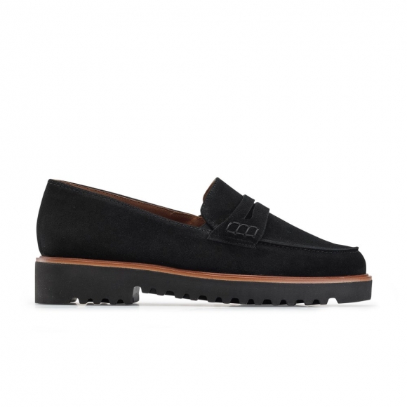 Paul Green Damen-Loafer Carmel SchwarzWildleder