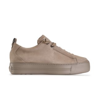 Paul Green Damen-Sneaker Faye aus taupefarbenem Nubukleder Paul Green Damen-Sneaker Faye aus taupefarbenem Nubukleder