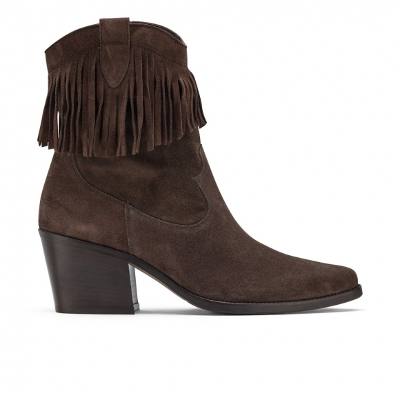 Paul Green Damen-Stiefelette Eliza aus weichem Wildleder in Mokka