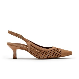 Paul Green Damen-Sandalen Derby Nussbaum-Wildleder Paul Green Damen-Sandalen Derby Nussbaum-Wildleder