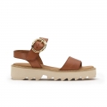 Paul Green Damen-Sandalen Darcy aus cognacfarbenem Leder