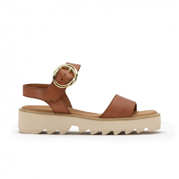 Paul Green Damen-Sandalen Darcy aus cognacfarbenem Leder