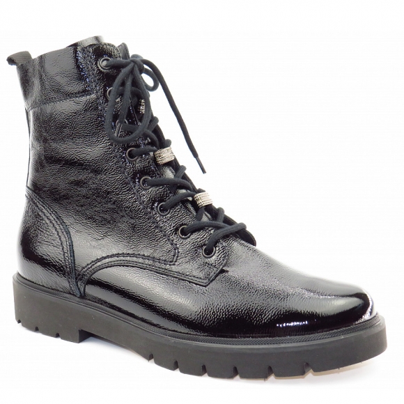 Paul Green Damen Knautschlack Schwarz Stiefelette In Schwarz Paul Green Damen Knautschlack Schwarz Stiefelette In Schwarz