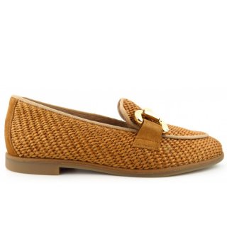Paul Green Damen Rafia Velour Camel Slipper In Mittelbraun Paul Green Damen Rafia Velour Camel Slipper In Mittelbraun