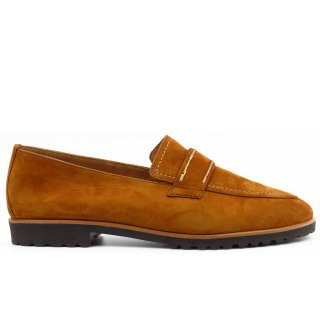 Paul Green Damen Softnubuk Cognac Slipper In Cognac