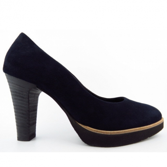 Paul Green Damen Samtziege Blau Pumps In Blau