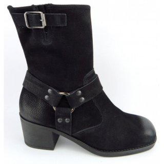Paul Green Damen Grained Nubuk Stiefelette In Schwarz Paul Green Damen Grained Nubuk Stiefelette In Schwarz