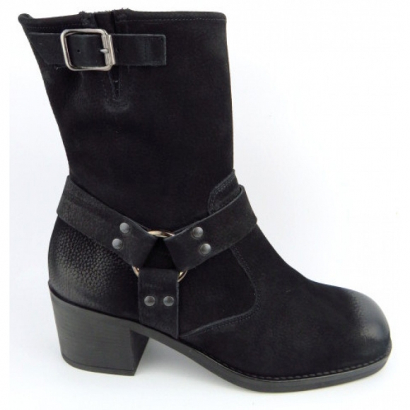 Paul Green Damen Grained Nubuk Stiefelette In Schwarz Paul Green Damen Grained Nubuk Stiefelette In Schwarz