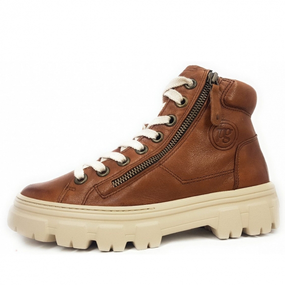 Paul Green Damen Washed Kid Sneaker High In 032 Cognac Paul Green Damen Washed Kid Sneaker High In 032 Cognac