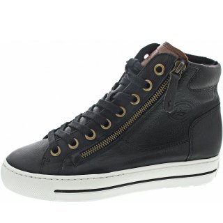 Paul Green Damen Sneaker High In Black-Cognac Paul Green Damen Sneaker High In Black-Cognac