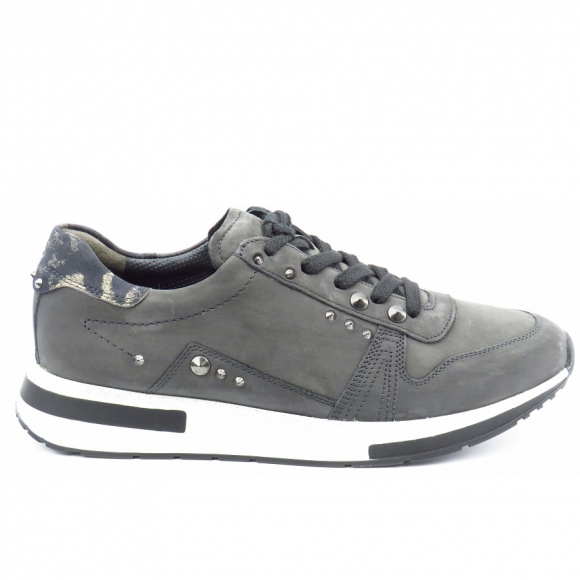 Paul Green Damen Nubuk/Leo Iron/Taupe Sneaker In Grau Paul Green Damen Nubuk/Leo Iron/Taupe Sneaker In Grau