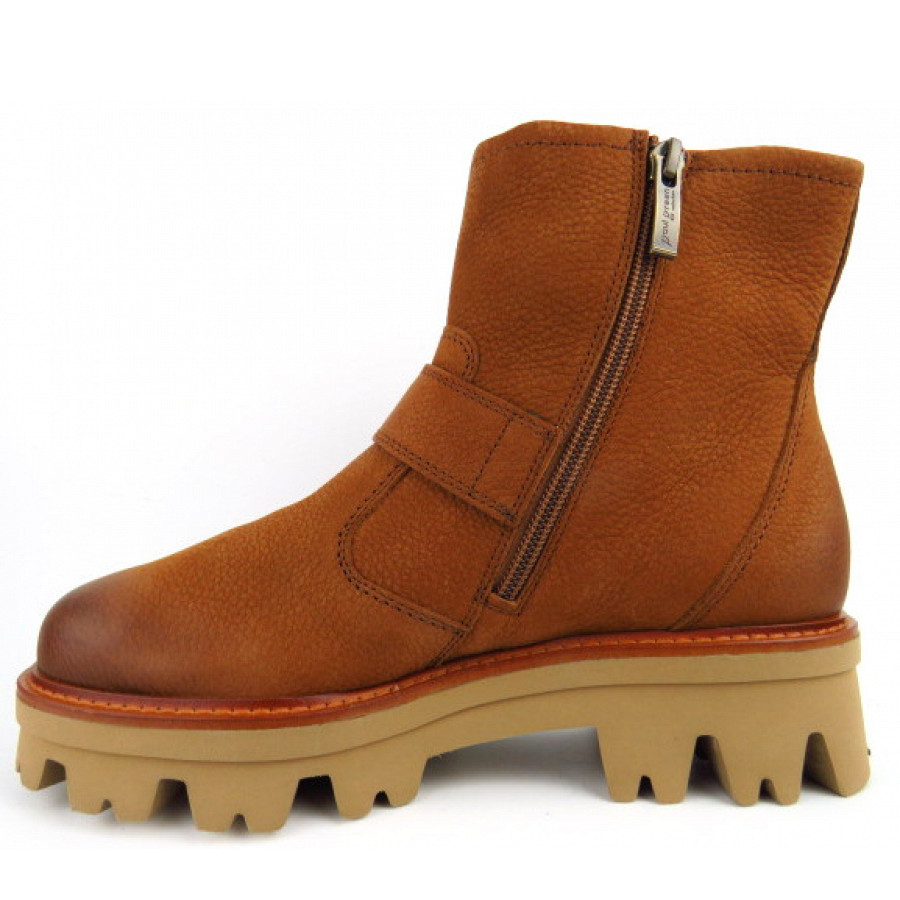 Paul Green Damen Grainde Nubuk Stiefel In Mittelbraun