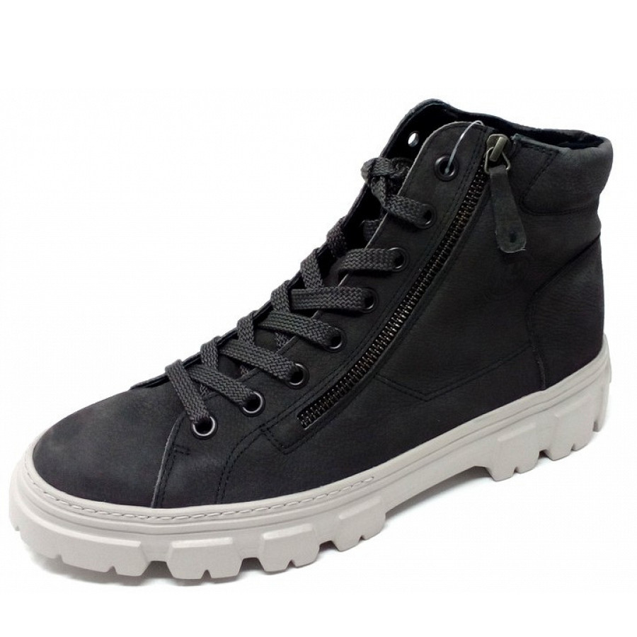 Paul Green Damen Grained Nubuk Iron Schnürstiefelette In Grau
