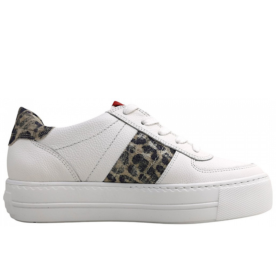 Paul Green Damen Schnürer In White/Almond/Leo 177