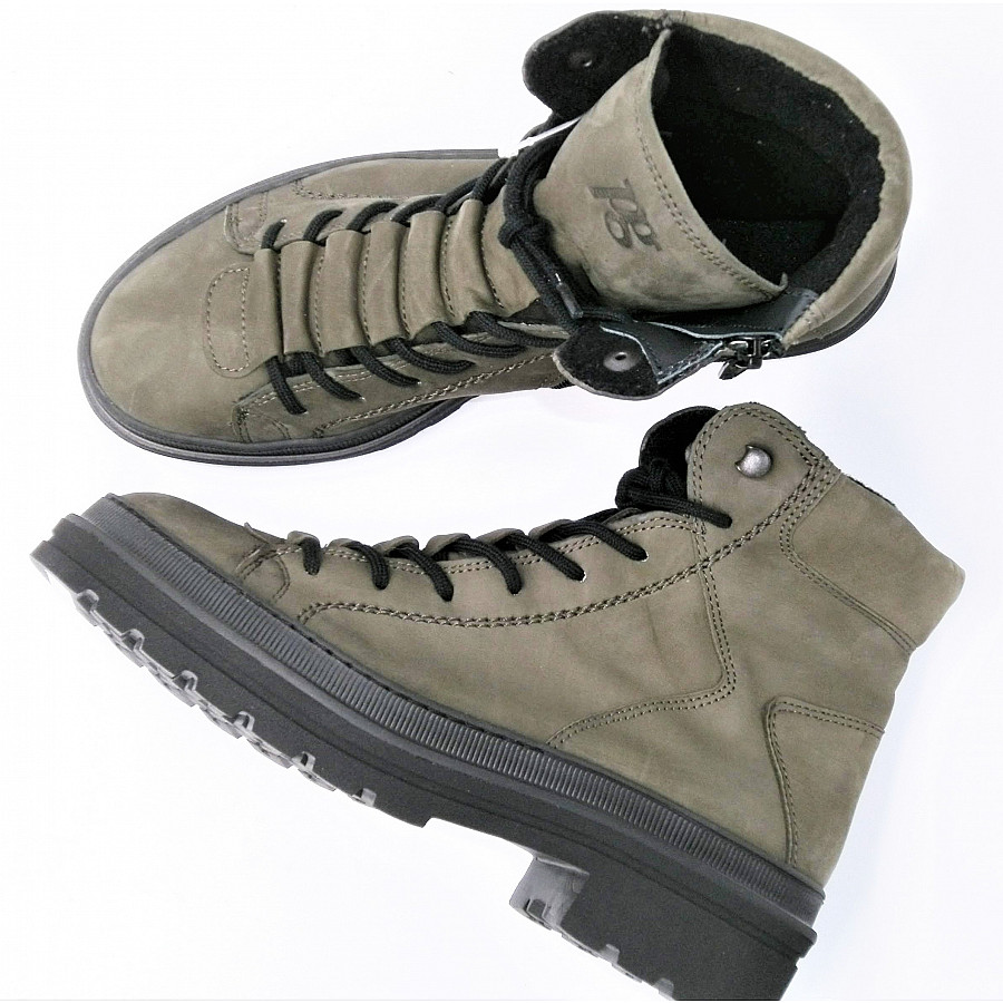 Paul Green Damen Nubuk Oliv Stiefelette In Oliv
