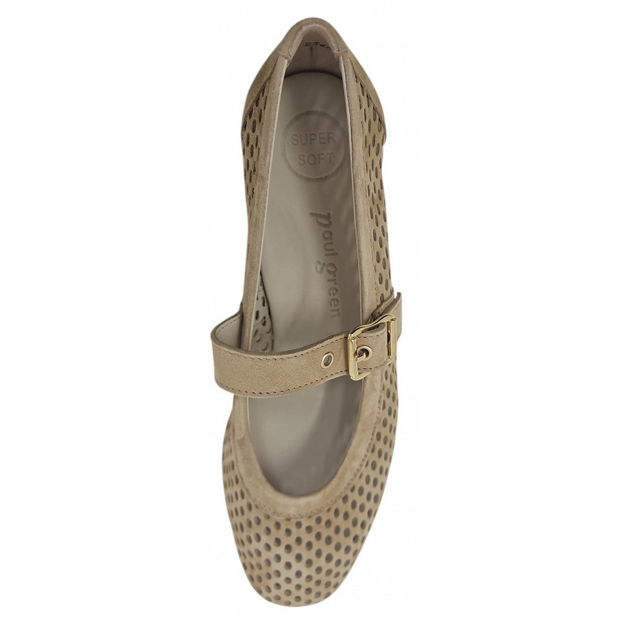 Paul Green Damen Spangenballerina In Beige Dakar