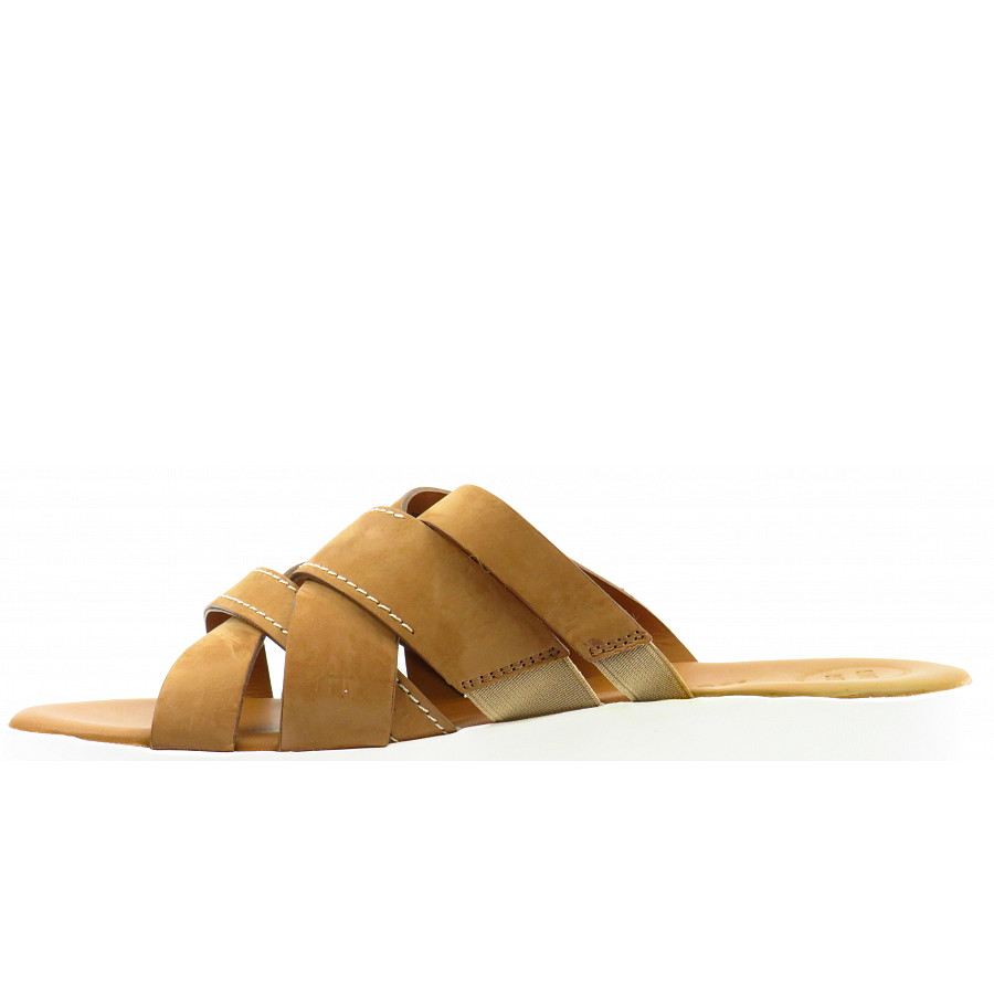 Paul Green Damen Nubuk Sisal Pantolette In Mittelbraun