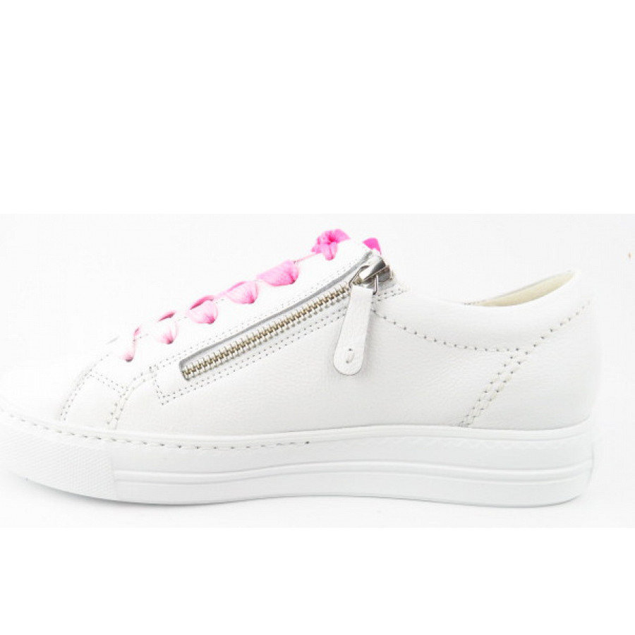 Paul Green Damen Calf White Flamingo Sneaker Low In Weiß Flamingo
