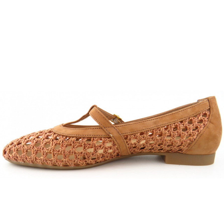 Paul Green Damen Nubuk Sisal Slipper In Mittelbraun