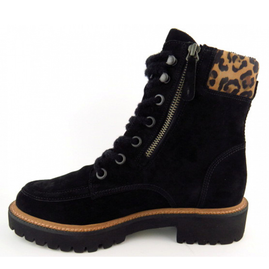 Paul Green Damen S.Suede/Leopard Stiefelette In 02 Schwarz