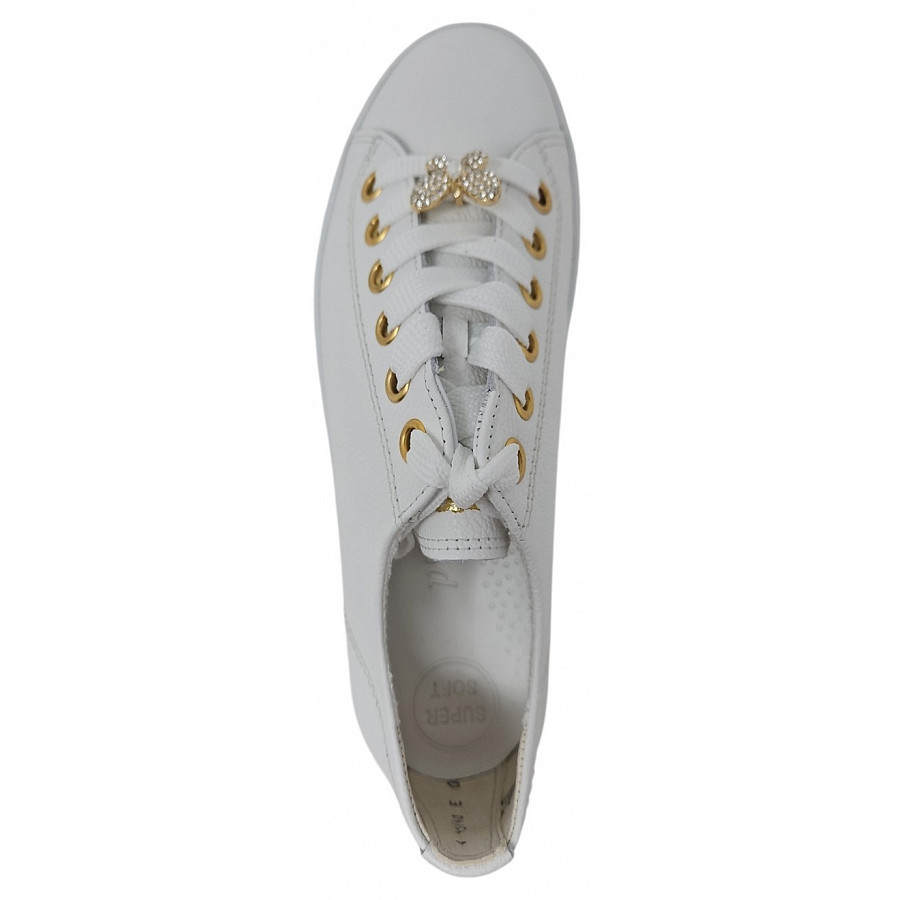 Paul Green Damen Sportlicher Schnürer In White Cristall