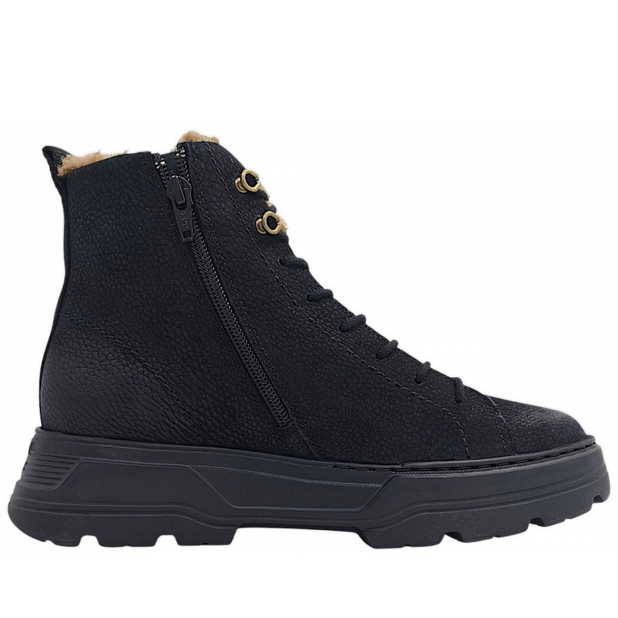 Paul Green Damen Schnürstiefel In Black 038