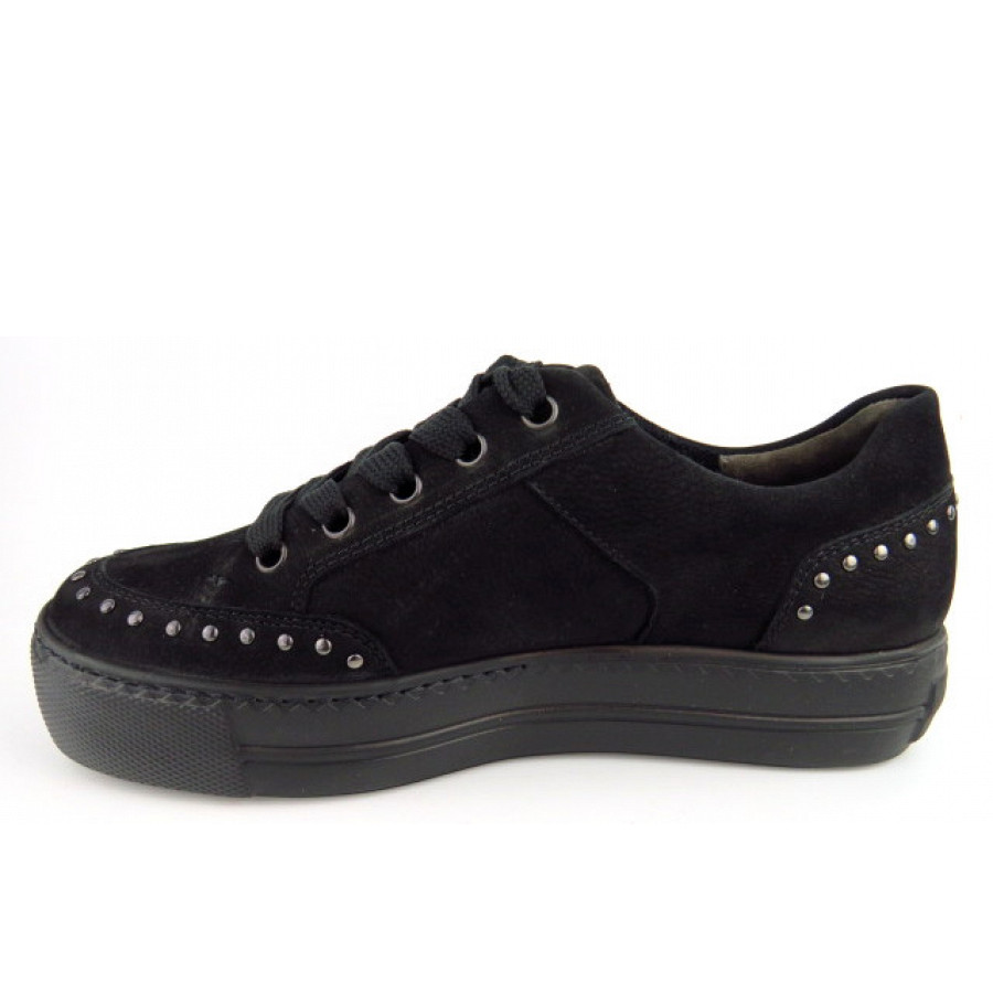 Paul Green Damen Sportnubuk Sneaker Low In Schwarz