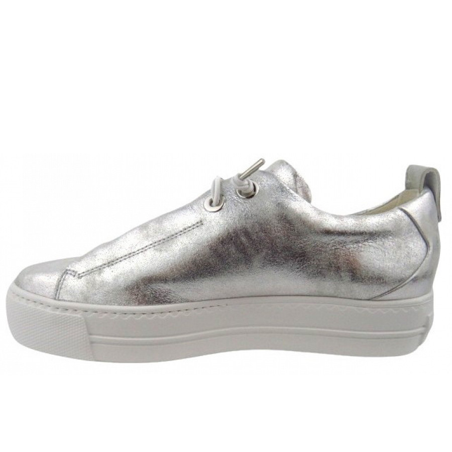 Paul Green Damen Metallic Antic Alu Sneaker Low In Silber