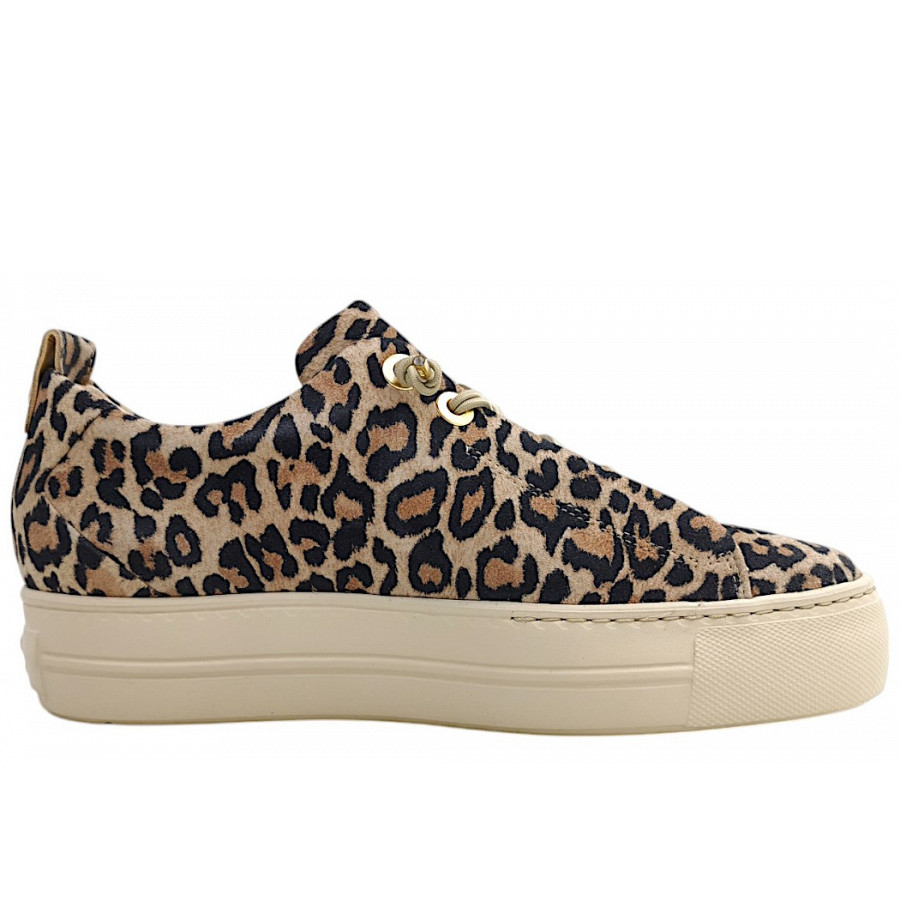 Paul Green Damen Sportlicher Schnürer In 047 Leopardino/Desert