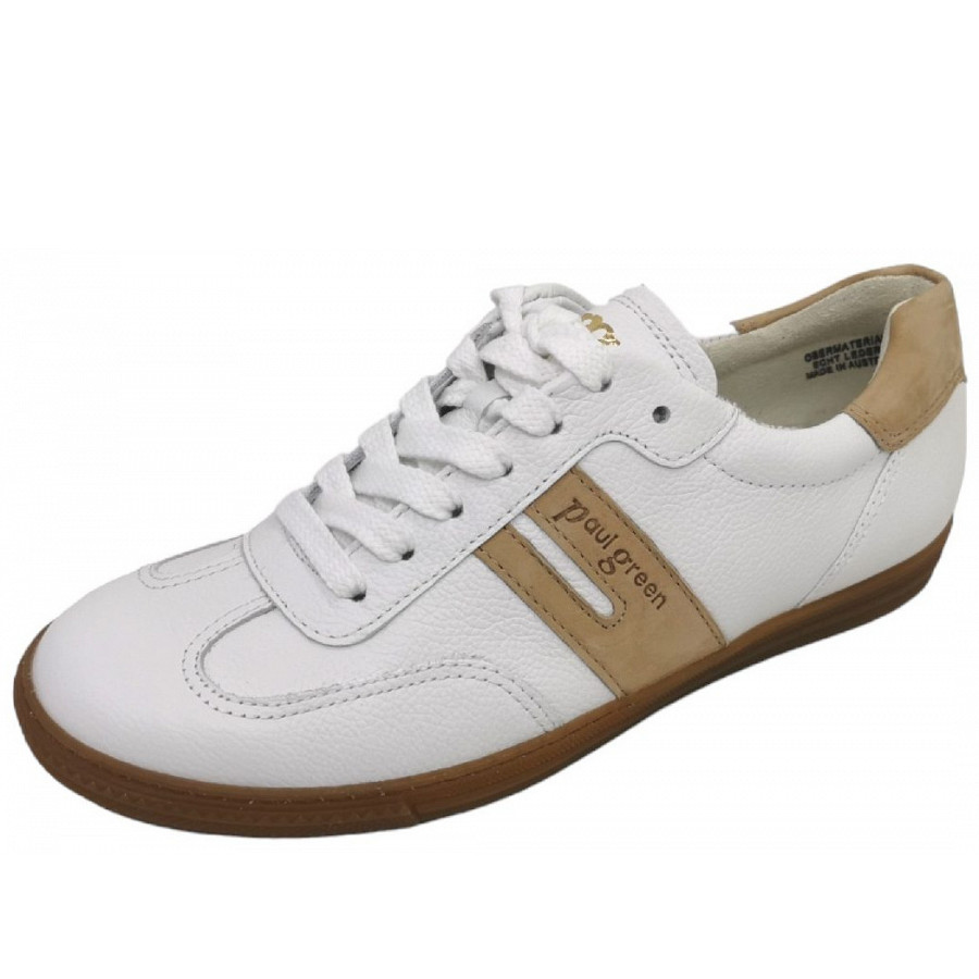 Paul Green Damen Sportlicher Schnürer In 015 White/Sabbia