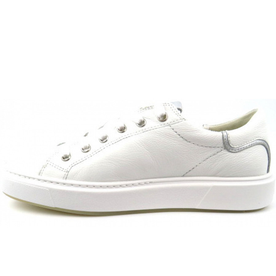 Paul Green Damen Calf Nappa Sneaker In 1 Weiss/Silb