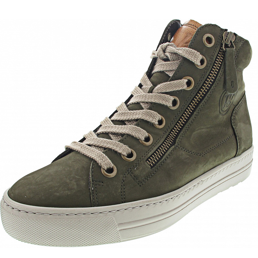 Paul Green Damen Sneaker High In Oliv-Cognac