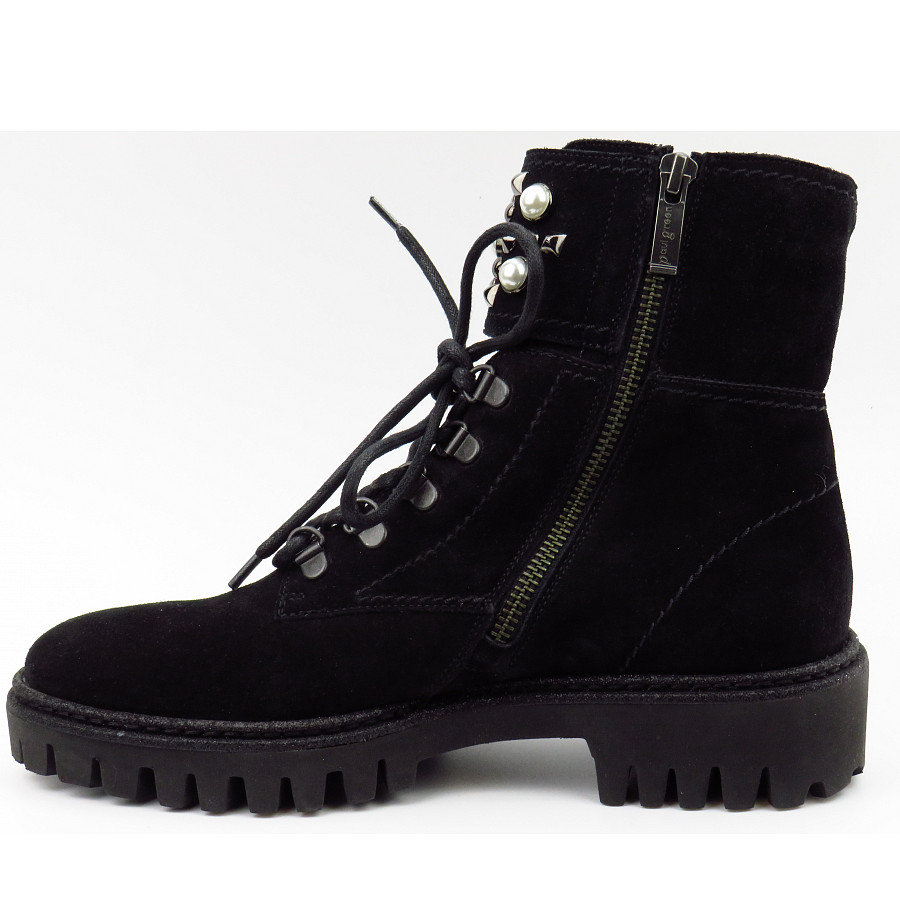 Paul Green Damen Nubuk Schwarz Stiefelette In Schwarz