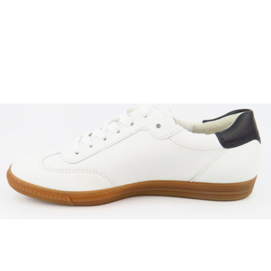 Paul Green Damen Calf White Black Sneaker Low In Weiß