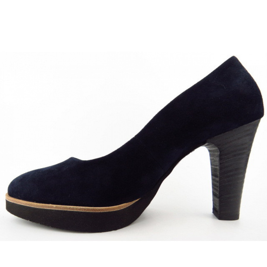 Paul Green Damen Samtziege Blau Pumps In Blau
