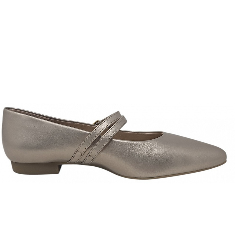 Paul Green Damen Spangenballerina In Shell Metallic