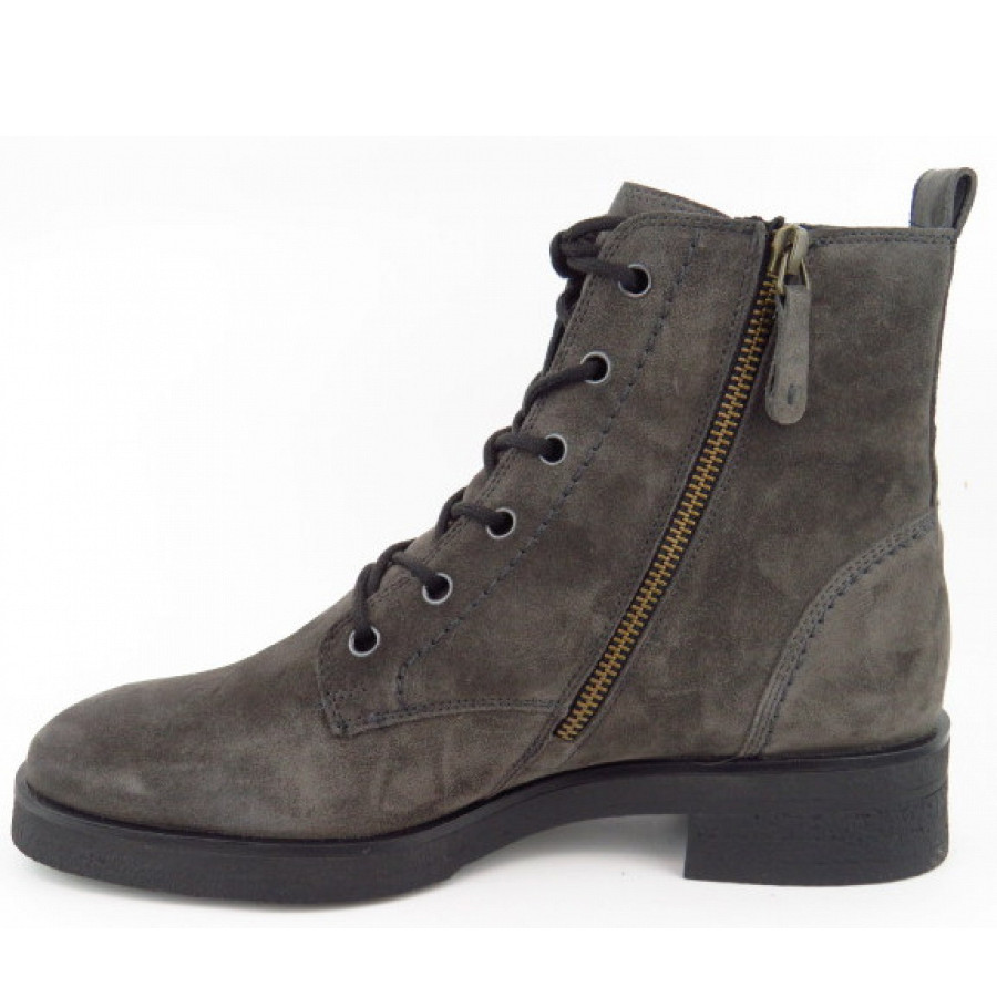 Paul Green Damen Suede Apshalt Zip Stiefelette In Dunkelgrau